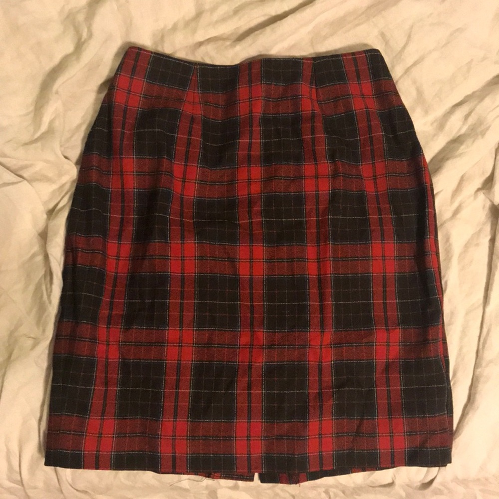 Vintage plaid pencil skirt